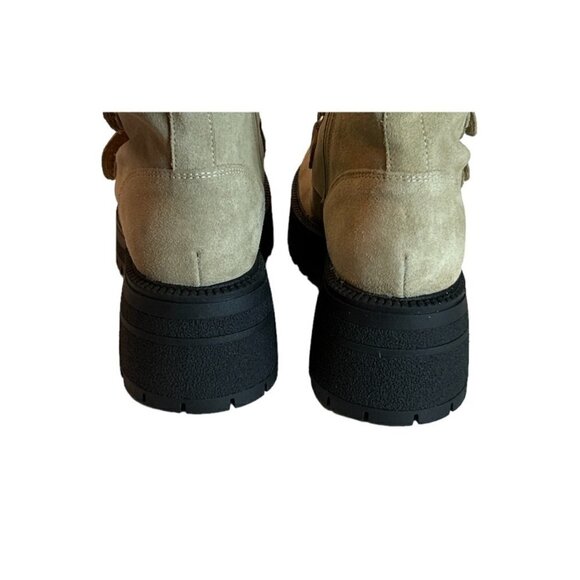 Free People Suede Emmett Lace Strap Up Boots Latte Beige US 9 NWOB - Picture 3 of 5